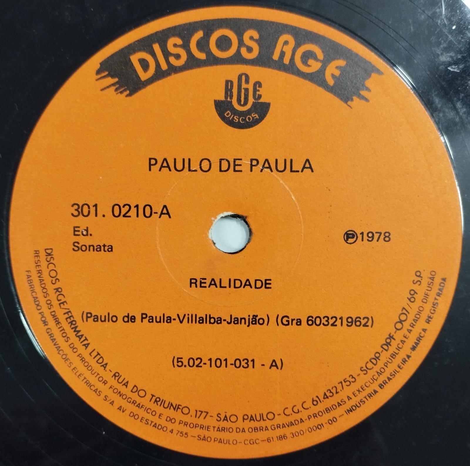 Paulo de Paula ‎– Realidade / Ninho de Amor (Compacto)