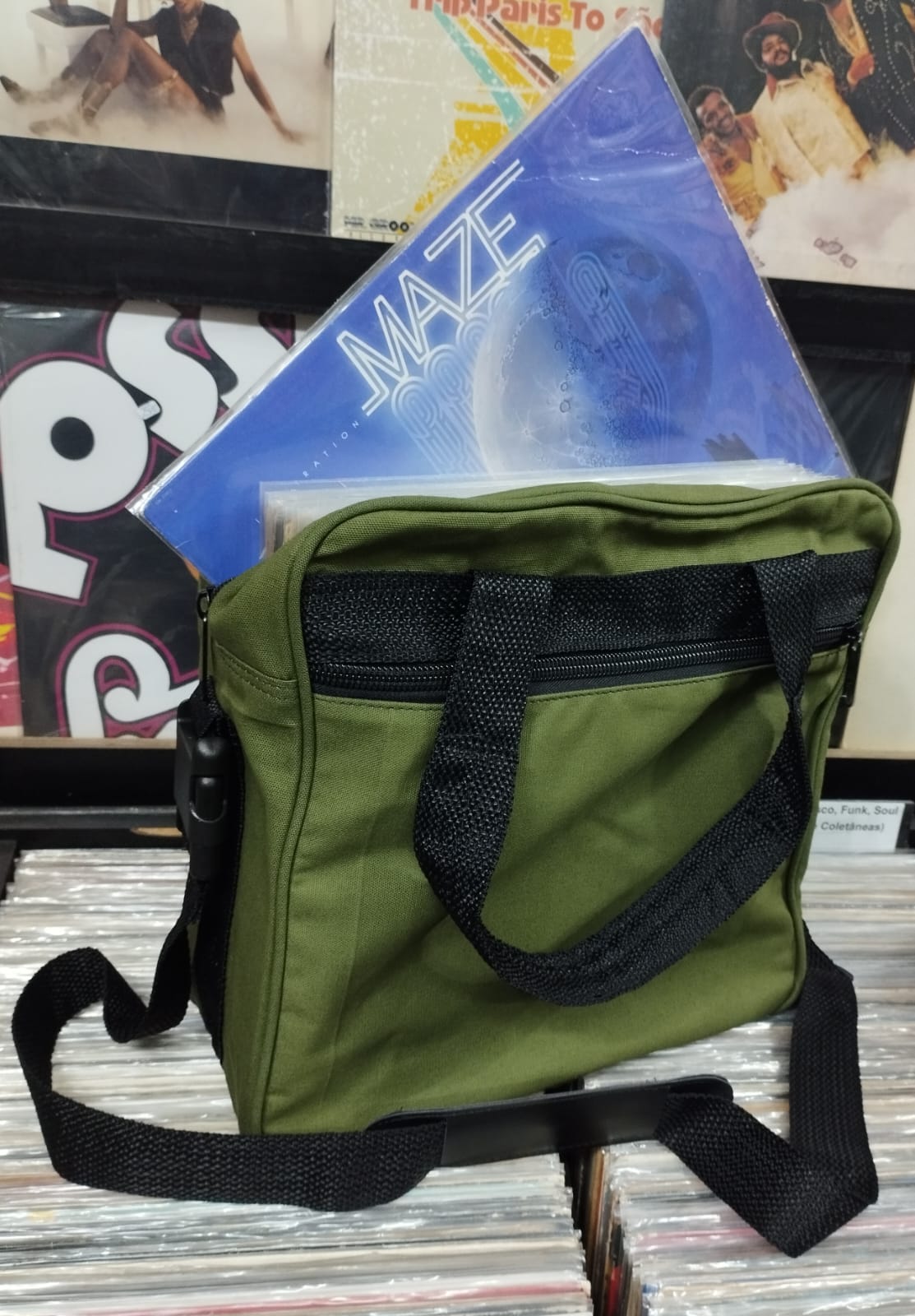 Bag para LPs (40 discos, Verde)