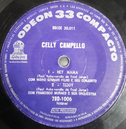 Celly Campello - Hey Mama / Teddy / Flamengo Rock / Little Devil (Compacto)