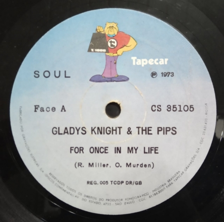Gladys Knight & The Pips - For Once In My Life / Daddy Could Swear, I Declare (Compacto)