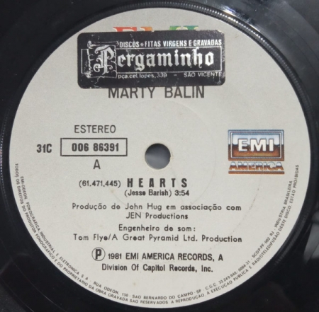 Marty Balin - Hearts / Freeway (Compacto)
