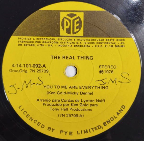 The Real Thing ‎– You To Me Are Everything / Keep An Eye (Compacto)