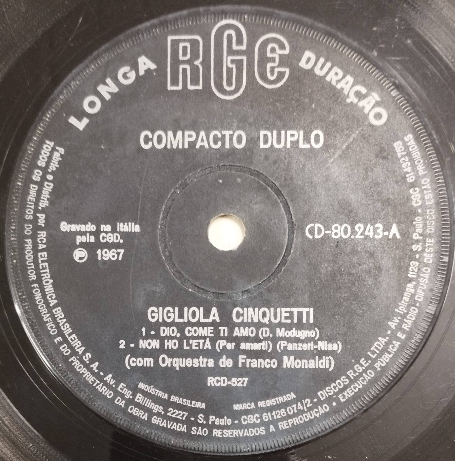 Gigliola Cinquetti ‎– Dio, Come Ti Amo (Compacto)