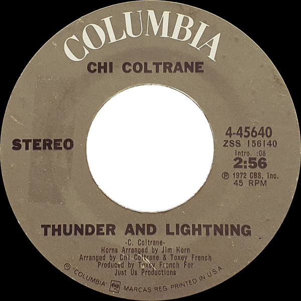 Chi Coltrane ‎– Thunder And Lightning (Compacto)