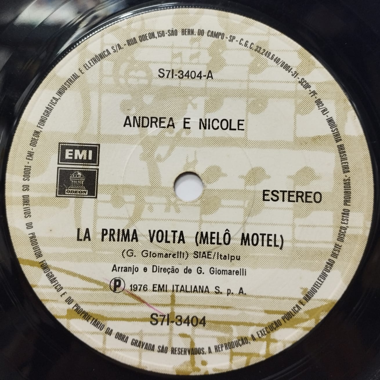 Andrea e Nicole / I Beati Paoli ‎– La Prima Volta (Melô Do Motel) (Compacto)