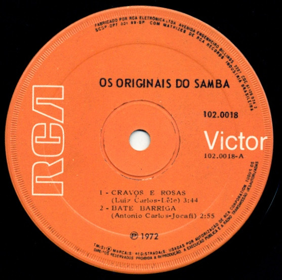 Os Originais do Samba  - Cravos e Rosas (Compacto)