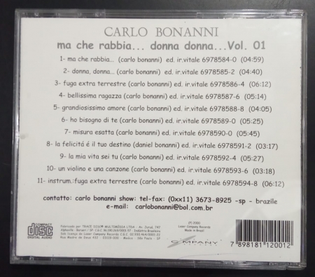 CD - Carlo Bonanni - Ma Che Rabbia... Donna Donna... Vol. 01