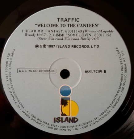 Traffic ‎– Welcome to The Canteen
