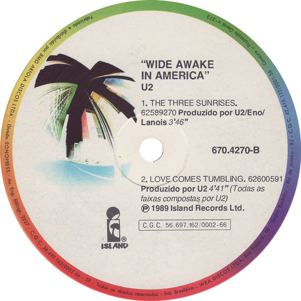 U2 ‎– Wide Awake In America (E.P., Reedição) 