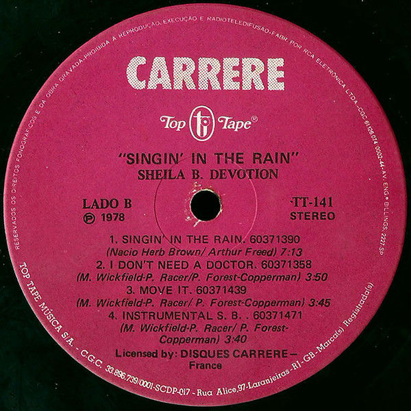 Sheila B. Devotion ‎– Singin' In The Rain (Álbum)