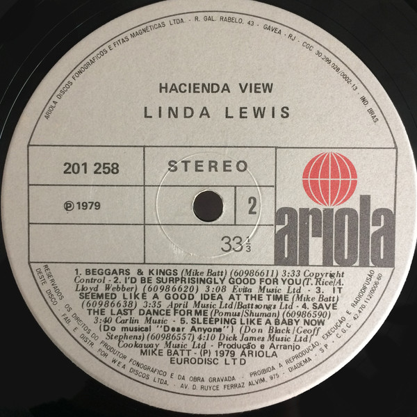 Linda Lewis ‎– Hacienda View (Álbum)