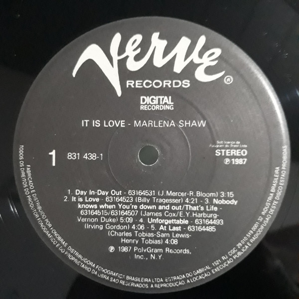 Marlena Shaw ‎– It Is Love - Recorded Live On Vine St. (Álbum)