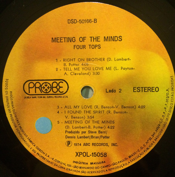Four Tops ‎– Meeting Of The Minds (Álbum)