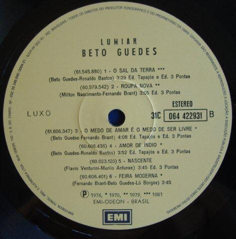 Beto Guedes ‎– Lumiar (Compilação)