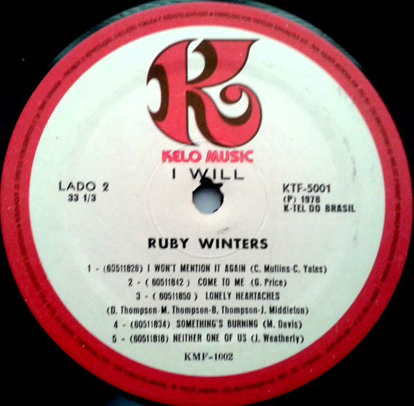 Ruby Winters ‎– I Will (Álbum)
