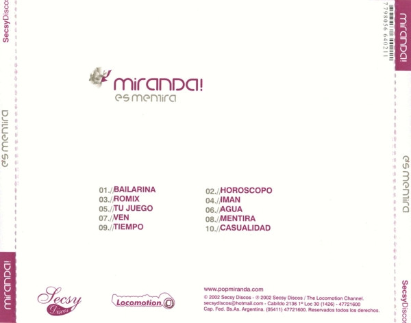 CD - Miranda! ‎– Es Mentira (Álbum)