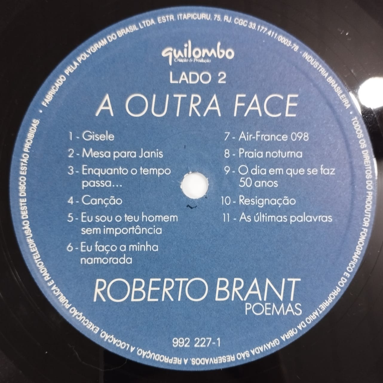 Roberto Brant Poemas ‎– A Outra Face (Álbum)