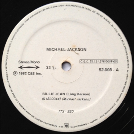Michael Jackson - Billie Jean (Single, Promo)