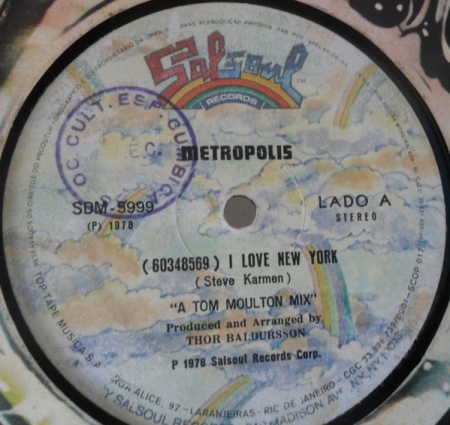 Metropolis / The Salsoul Orchestra ‎– I Love New York / West Side Story (Medley)