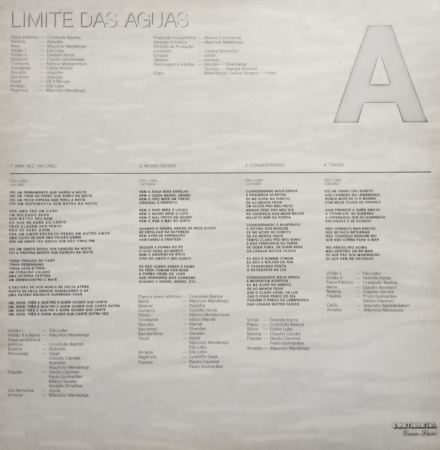 Edu Lobo – Limite das Águas (Álbum) (Sem capa, somente com o encarte)
