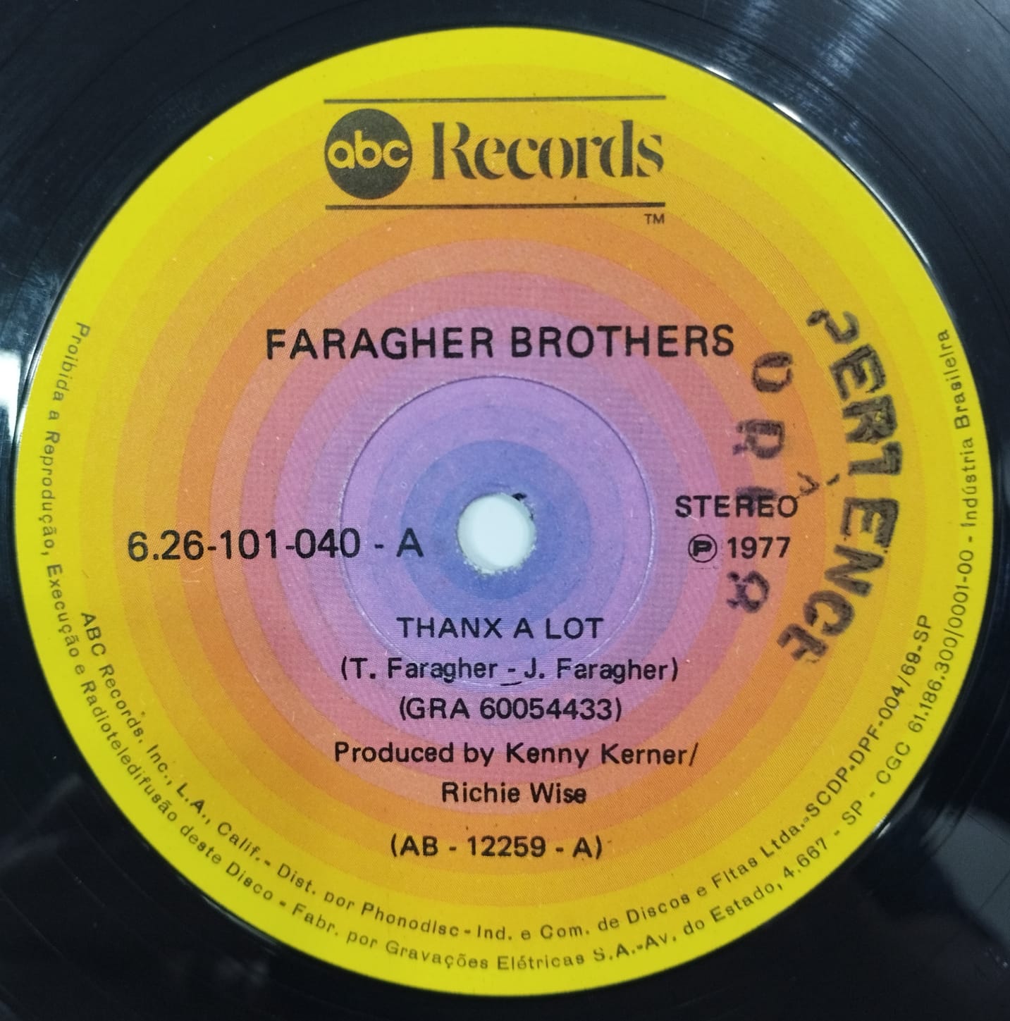 Faragher Brothers ‎– Thanx A Lot / You Know That (Compacto)