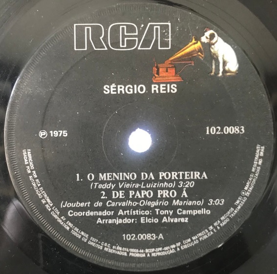 Sérgio Reis ‎– O Menino da Porteira (Compacto)