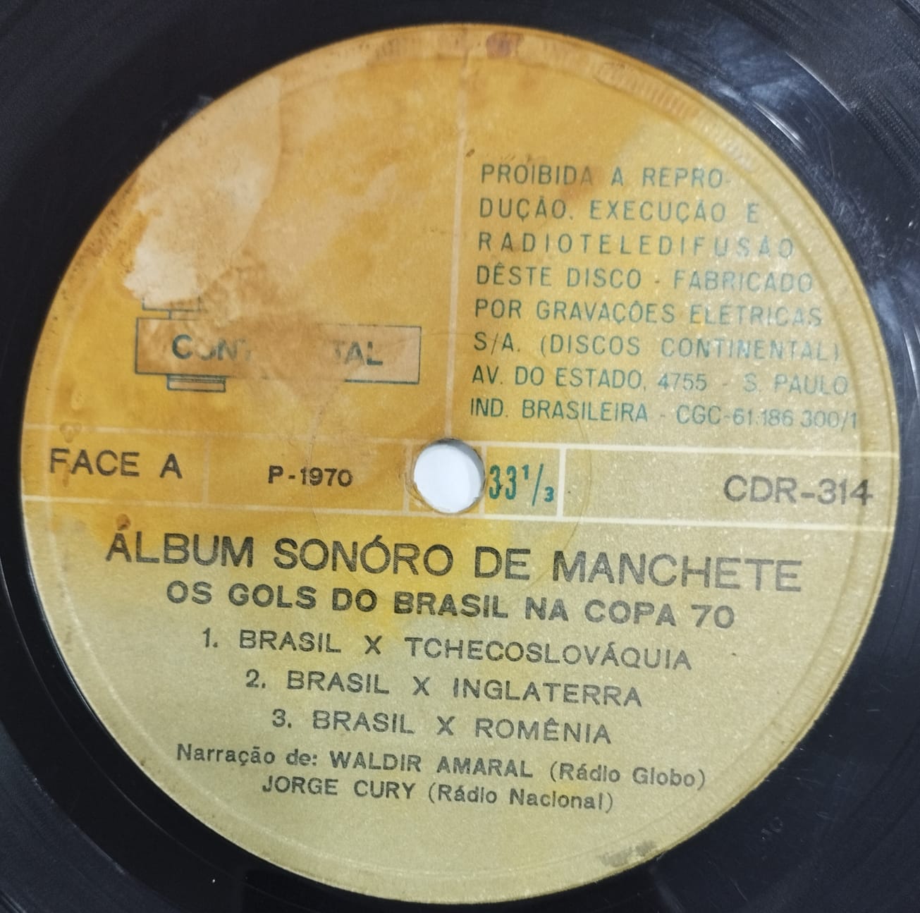 Álbum Sonóro de Manchete - Os Gols do Brasil na Copa 70 (Compacto)