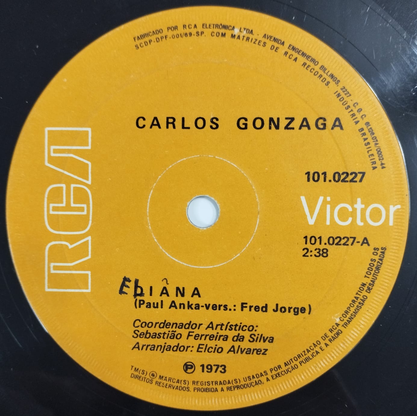 Carlos Gonzaga ‎– Diana / Segura Ela (Compacto)