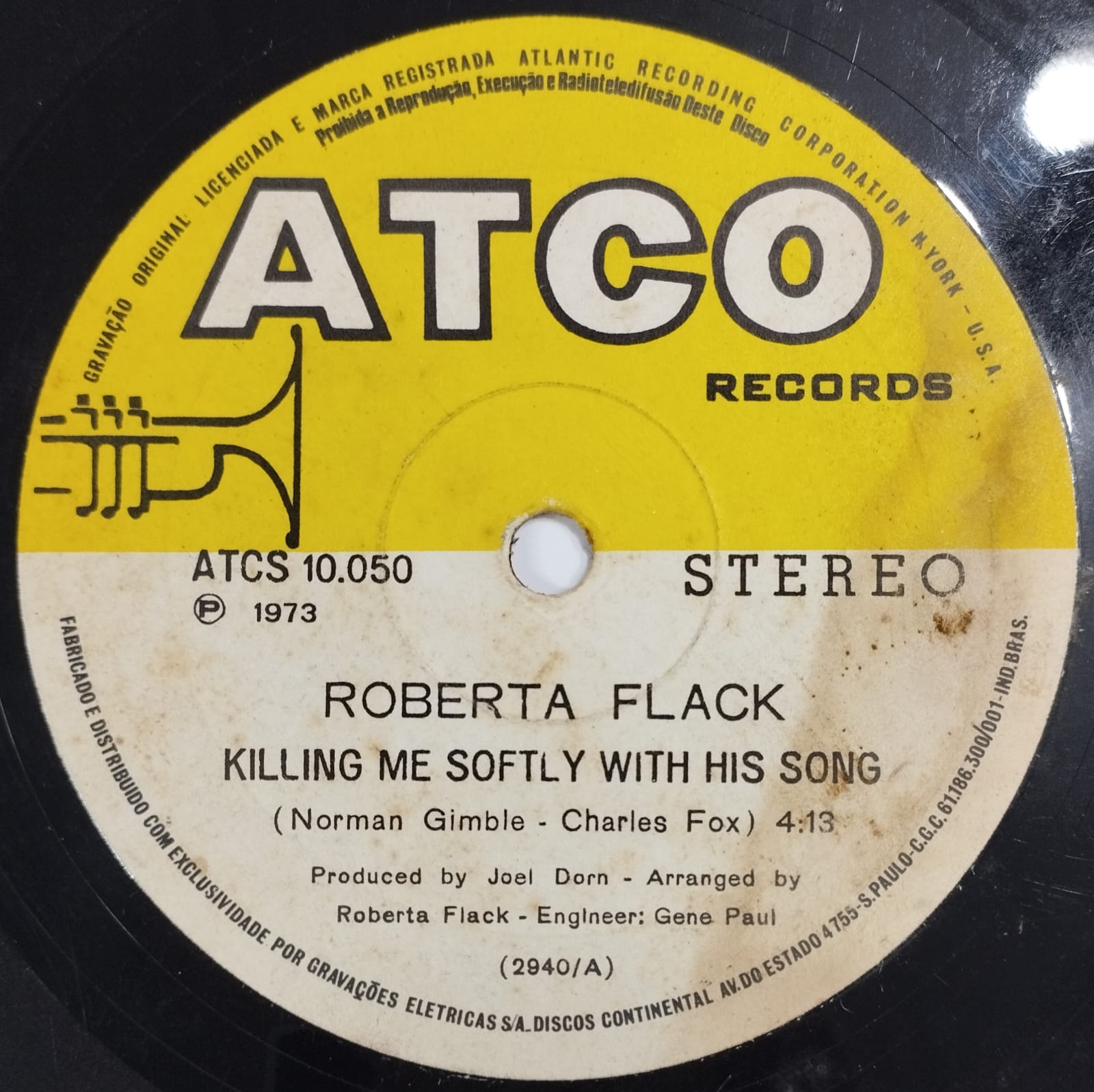 Roberta Flack ‎– Killing Me Softly With His Song (Compacto)