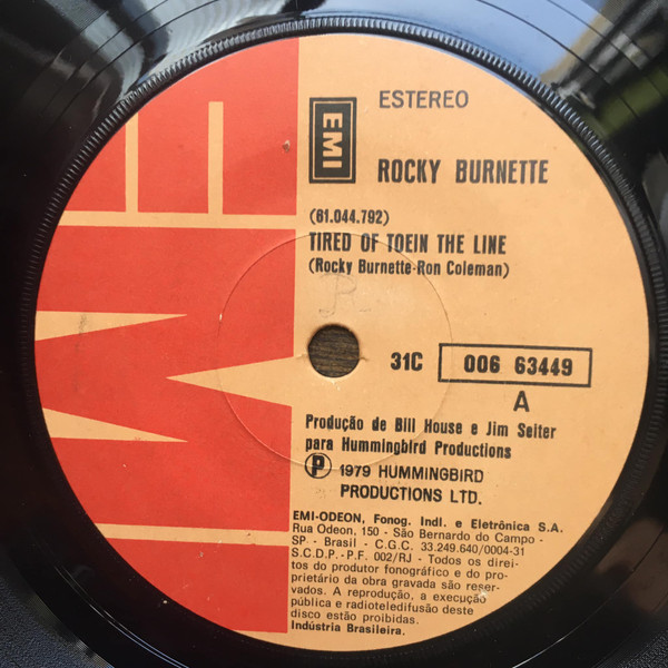 Rocky Burnette ‎– Tired Of Toein The Line (Compacto)