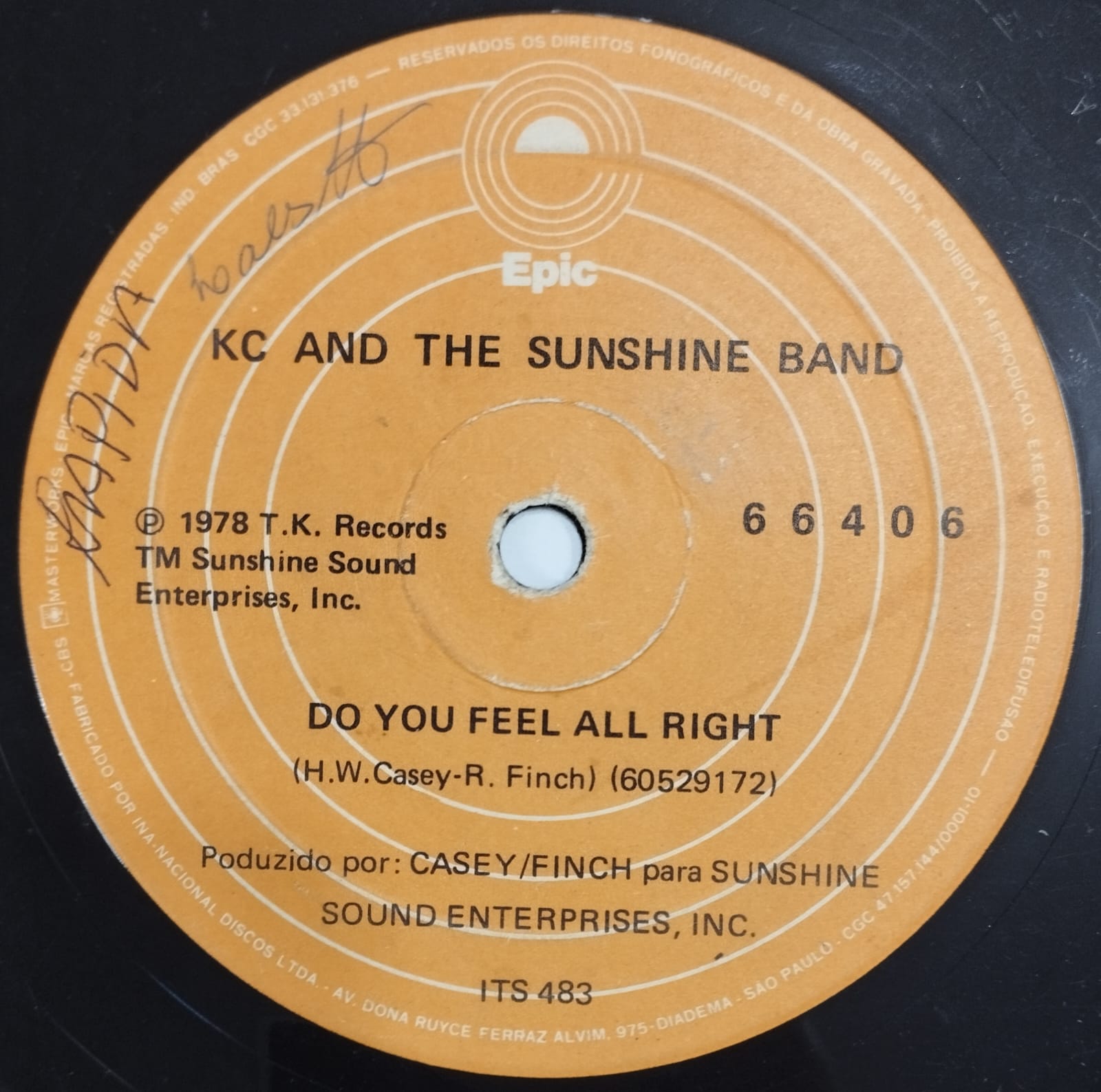 KC & The Sunshine Band ‎– Do You Feel All Right (Compacto)