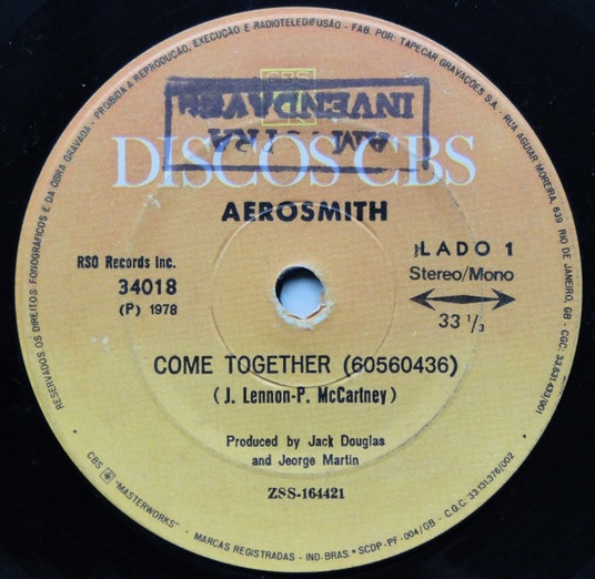 Aerosmith ‎– Come Together (Compacto)