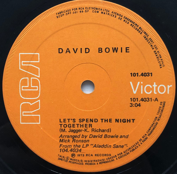 David Bowie ‎– Let's Spend The Night Together (Compacto)