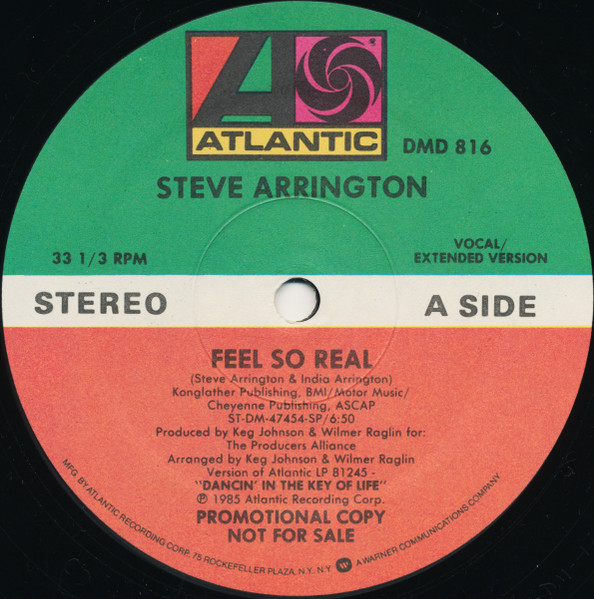 Steve Arrington ‎– Feel So Real (Single, Promo)