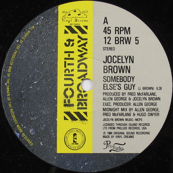 Jocelyn Brown ‎– Somebody Else's Guy (Single)
